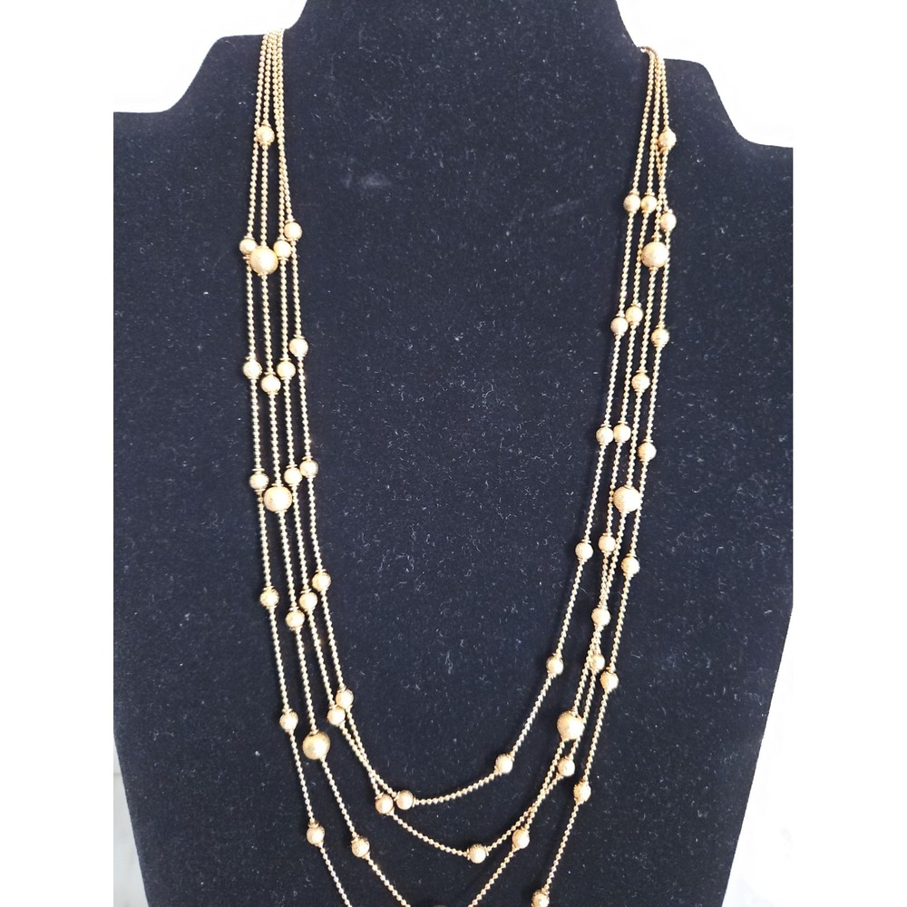 PREMIER DESIGNS 4-STRAND Gold Tone NECKLACE WITH BEADS Glitters & Extender